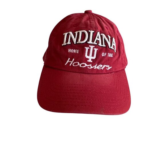 Indiana Hoosiers Adjustable Cotton Baseball Cap By Top Of The World Red - Picture 1 of 7